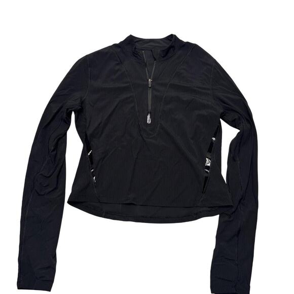 Lululemon Runner Size 6 Black Quarter Zip Women’s Activewear Jacket Lightweight - Picture 3 of 4